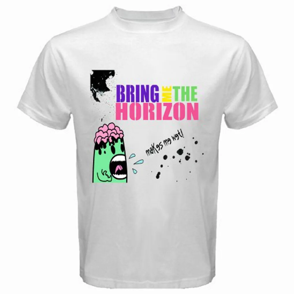 

New Bring Me The Horizon Makes Me Wet Rock Band Men's White T-Shirt Size S-3XL TEE Shirt New Funny Cotton