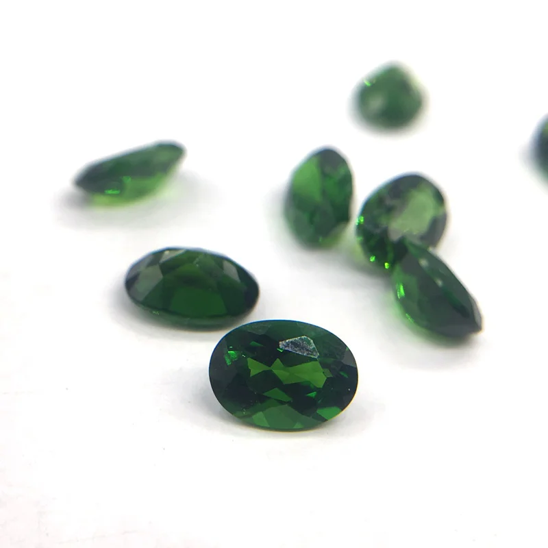 Натуральный хром CSJ диопсид незакрепленный драгоценный камень овальной огранки