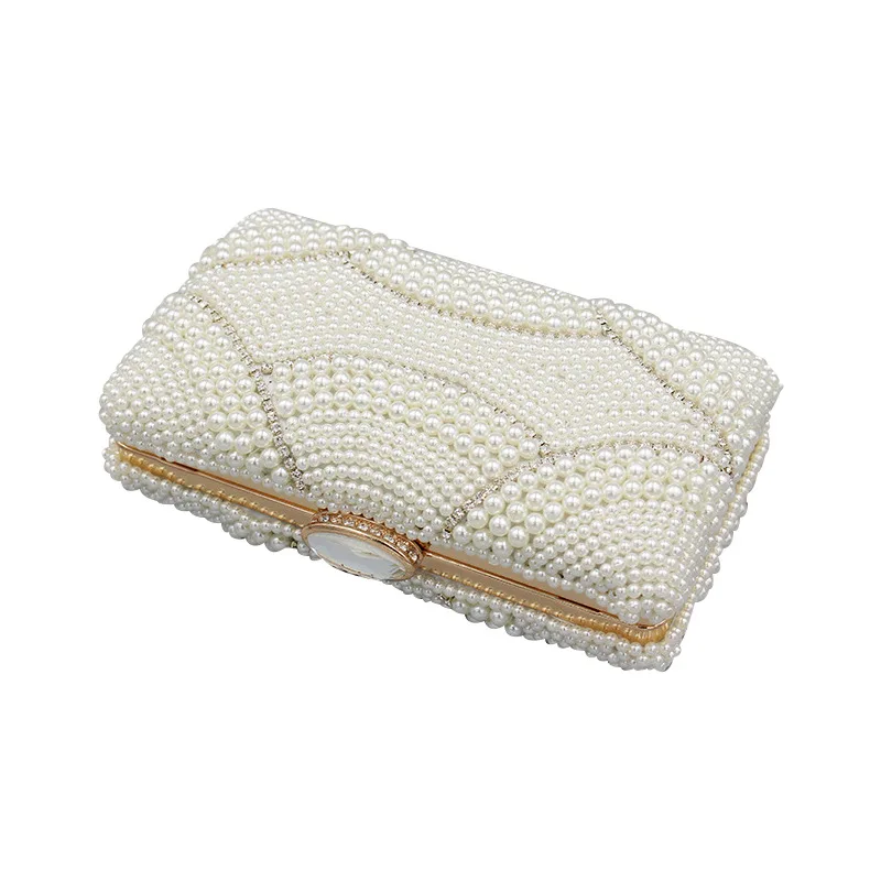 IMIDO модная вечерняя сумка ручная работа жемчужная на запястье женская с цепочкой