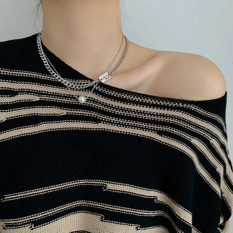 Ретро квадратное Брендовое жемчужное ожерелье женская короткая цепочка на шею