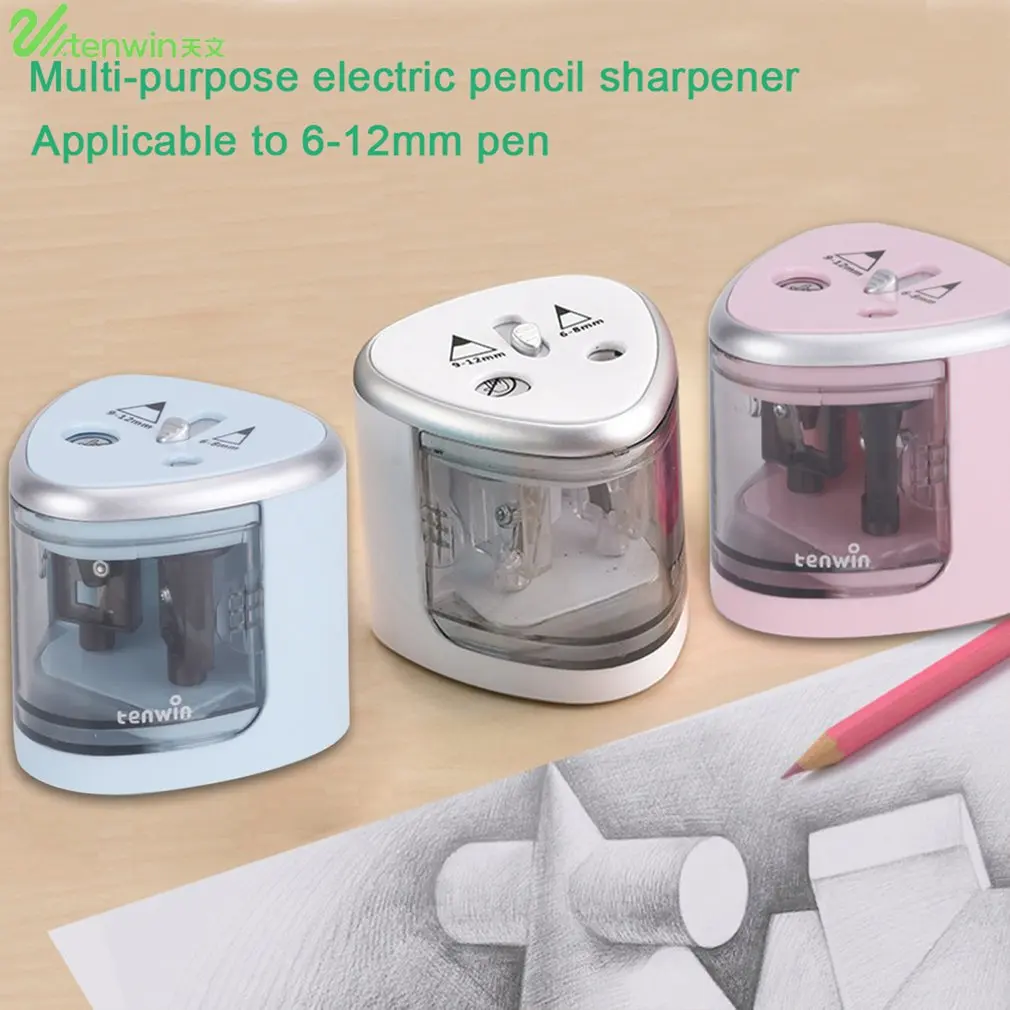 

TENWIN 8004 Double Holes Electric Pencil Sharpener Home School Office Desktop Pencil Sharpener Students Supplies