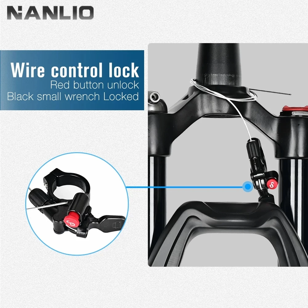 Велосипедная воздушная вилка NANLIO регулировка отскока подвеска для горного
