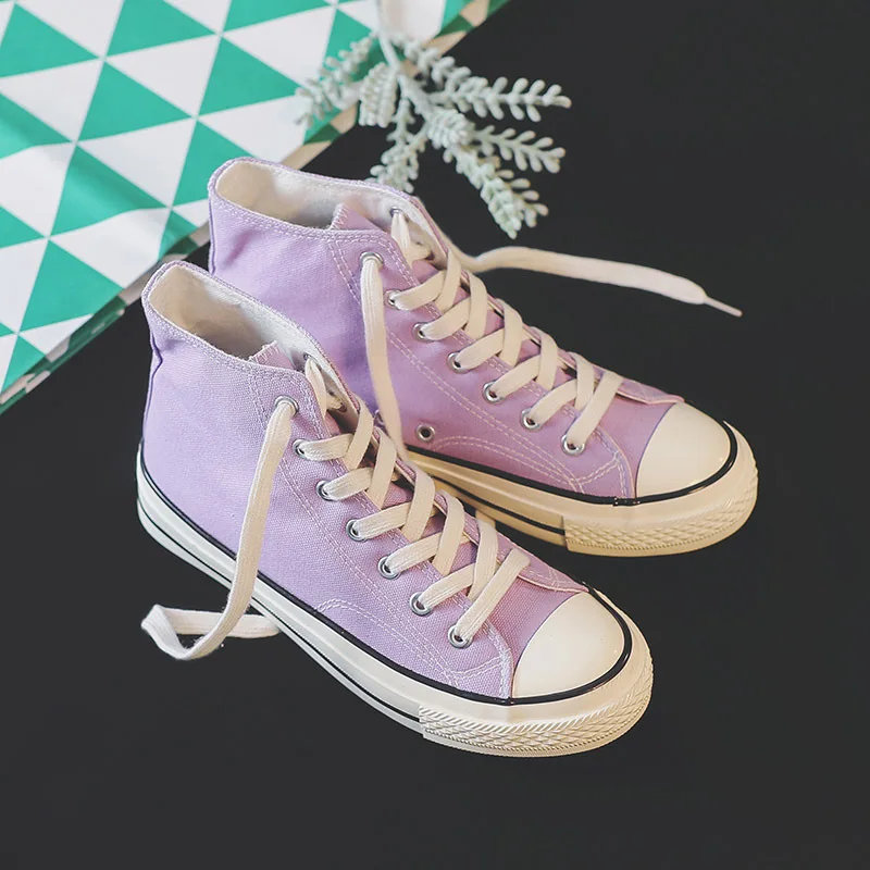 Высокая парусиновая женская обувь; модная классическая женская обувь черного цвета; сезон весна-осень; женская обувь на шнуровке; K2-25