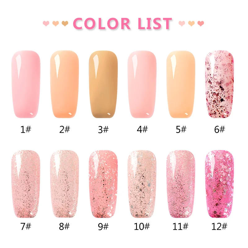 Цветной УФ-гель с голографическим блеском и блестками 7 мл Полупостоянный лак для