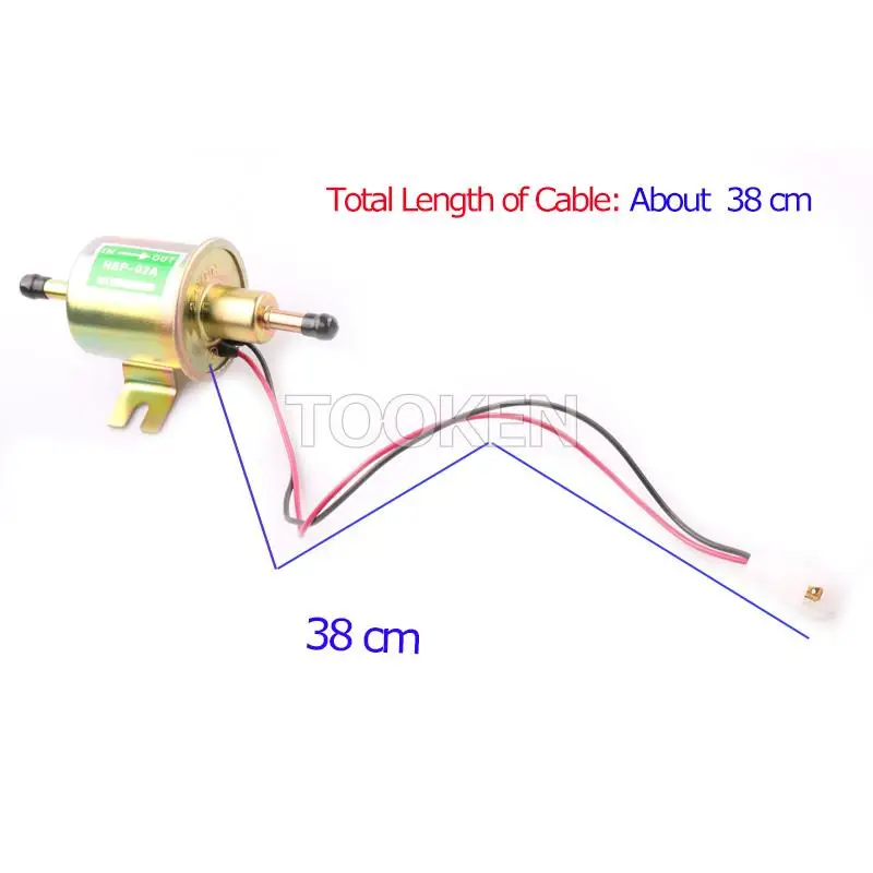 Топливный насос низкого давления 12/24V для дизельного, бензинового, электрического двигателя с креплением болтом и проводом HEP-02A для АТВ, автомобиля, лодки, карбюраторного мотоцикла.