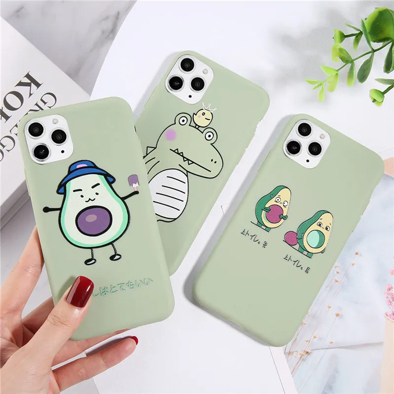 Симпатичный чехол Ottwn для телефона с динозавром авокадо iphone 11 Pro X XR XS MAX 7 6 6s 8 Plus 5