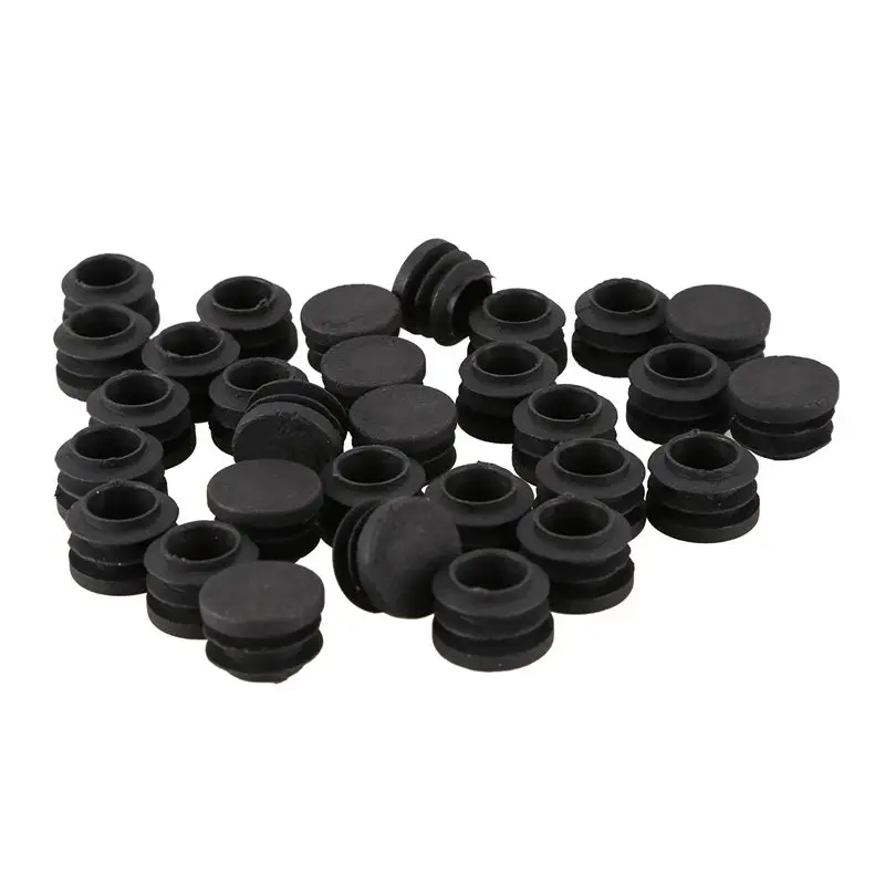Round Table Chair Leg Tube Pipe Insert End Cap 19mm Dia 30pcs Black Promotion | Мебель