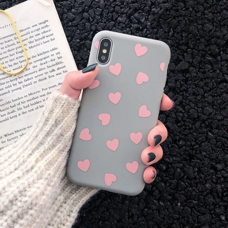 j Чехол для телефона LOVECOM для iPhone 11 Pro Max XR XS Max 6 6s 7 8 Plus X винтажный милый мягкий чехол из ТПУ с гальваническим сердечком - Цвет: j
