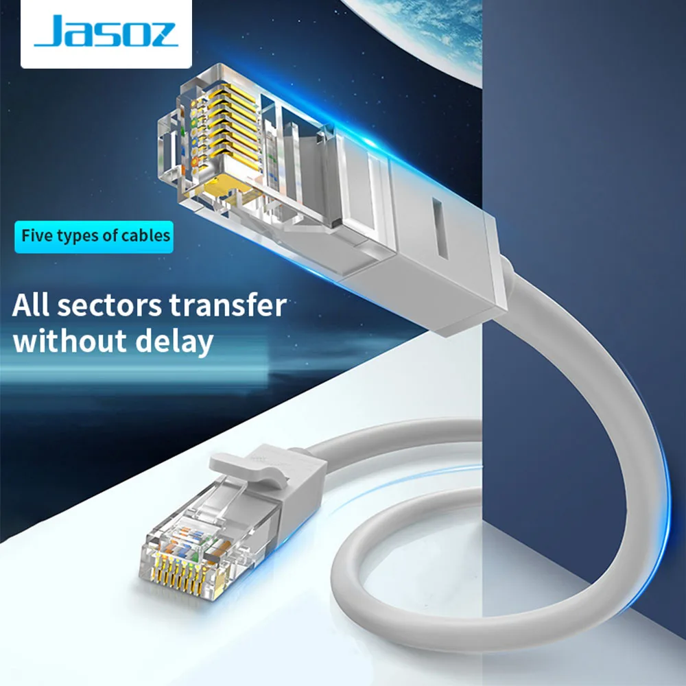 Ethernet-кабель Jasoz Cat5e UTP Lan-кабель RJ45 ethernet-кабель 0 5 м 1 2 3 20 для PS2 компьютерный