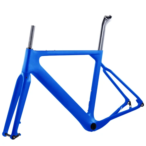 full blue BXT Заводской магазин T800 карбоновая дорога MTB гравий рама велосипеда через мост дисковый тормоз DI2 циклокросс гравий набор углеродных велосипедов - Цвет: full blue