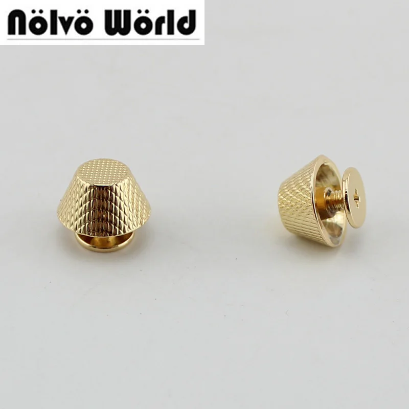 100pcs 12.4*6.5mm spikes metal studs rivets screwback spots metal hardware for bags bracelets button engraved rivet