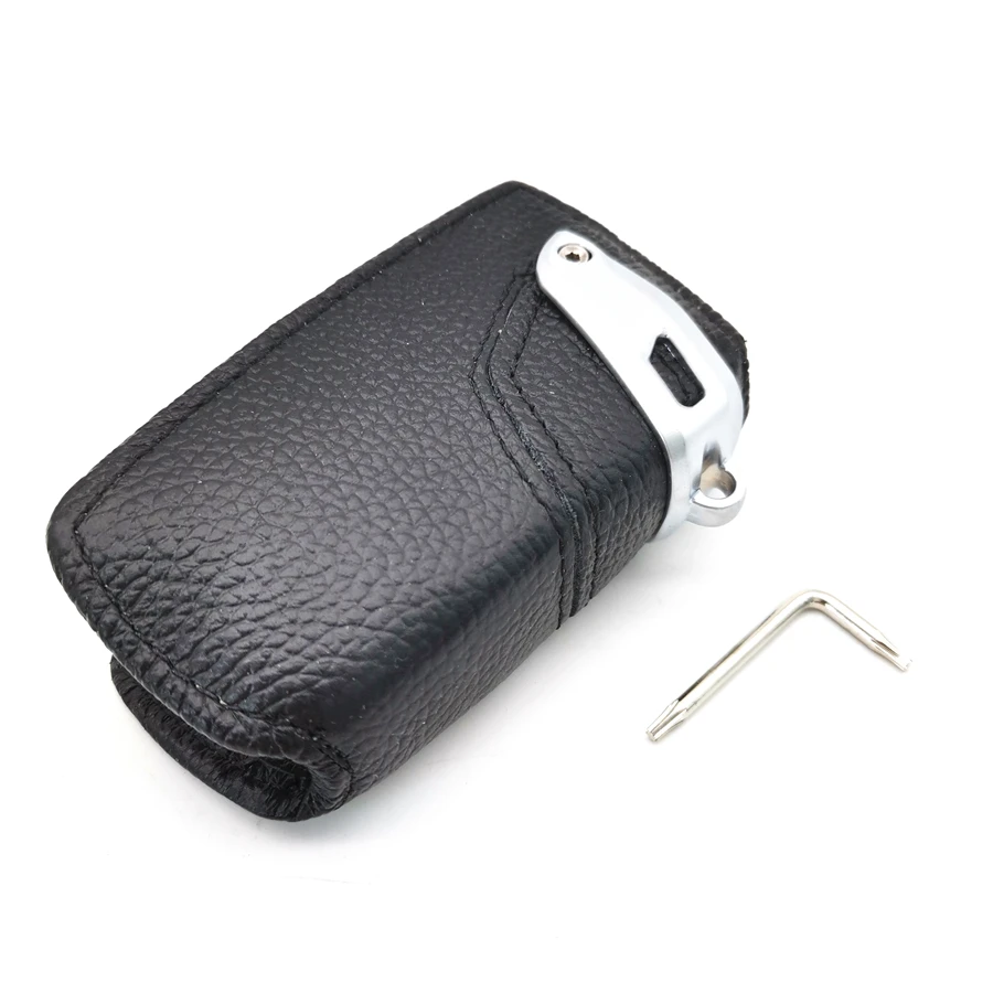 

Car SUV Black Genuine Leather Key Case Fob Sport Line Bag For BMW 1 3 5 7 Series