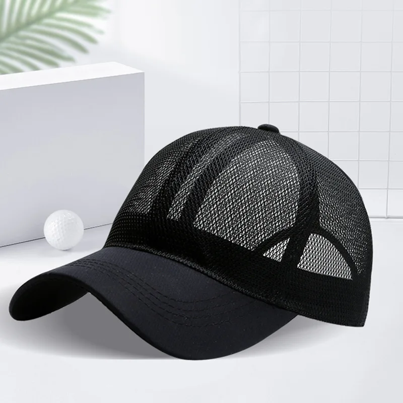 

Solid Mesh Ponytail Baseball Caps For Women Men Fashion Breathable Snapback Unisex Cap Simple Dad Hat Gorras Casquette Kpop Hat