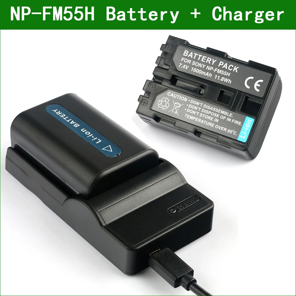 

NP-FM55H FM50 Camera Digital Battery + USB Charger For Sony DSC F707 F717 F828 DSC-R1 S30 S50 S70 S75 S85 HVR-A1U DSLR-A100