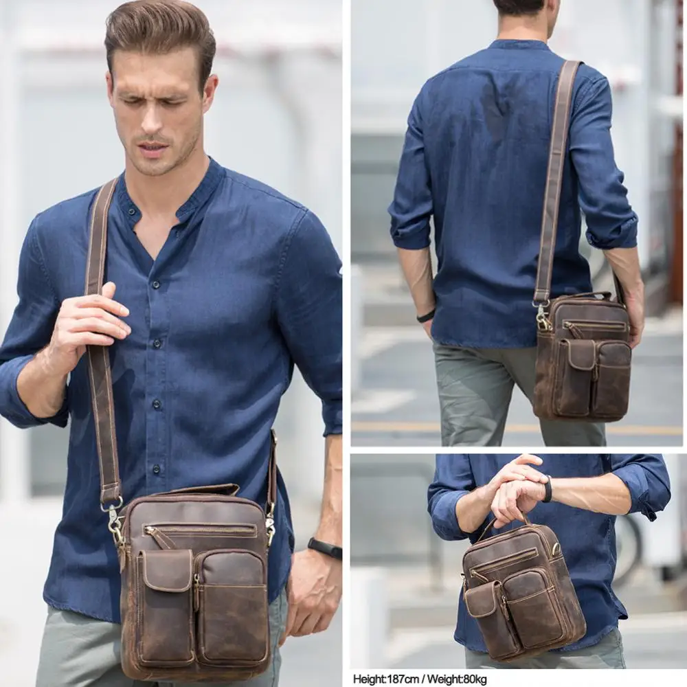 Роскошная сумка для IPAD из бычьей кожи Мужская крутая винтажная стильная