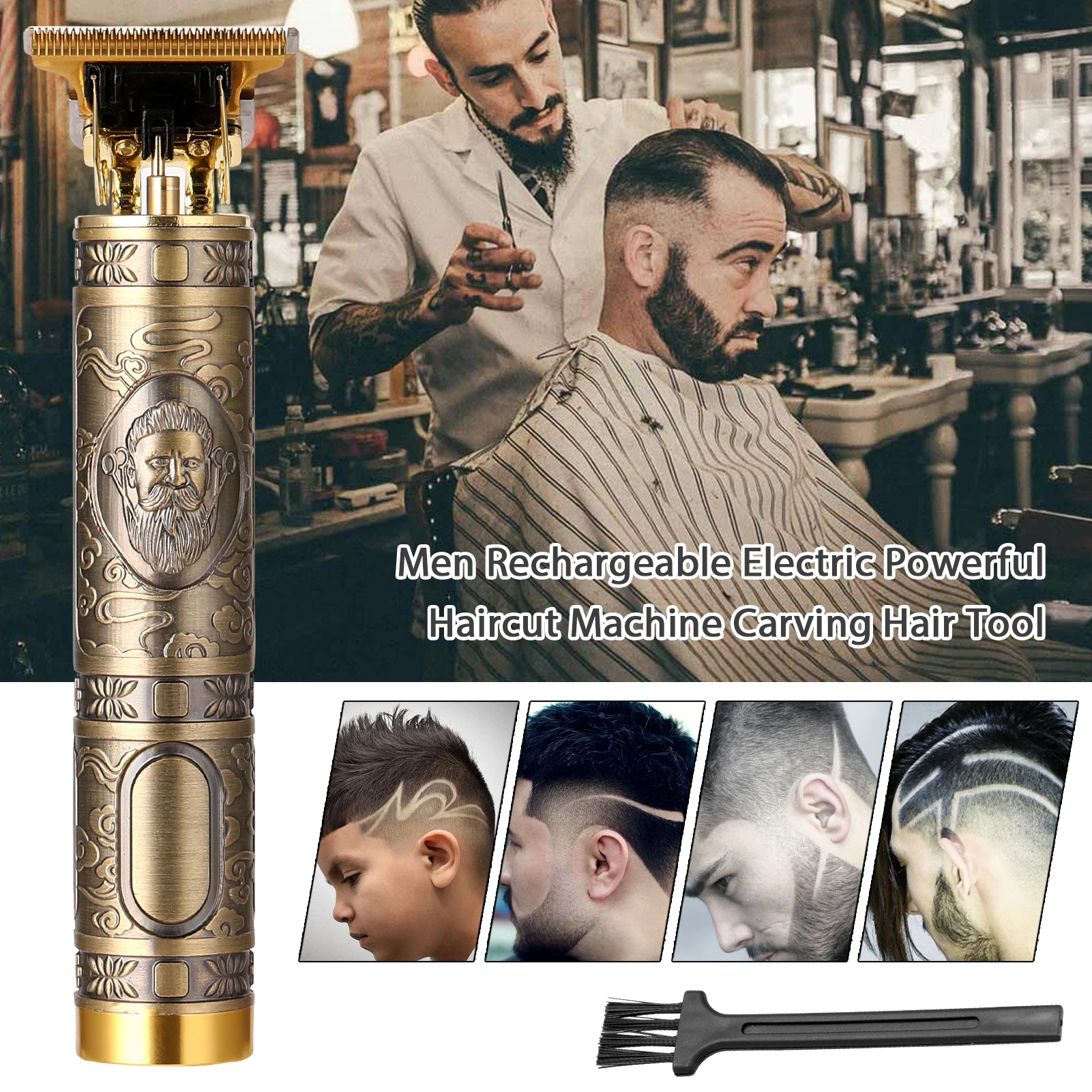 Аккумуляторная машинка для стрижки волос профессиональный USB триммер