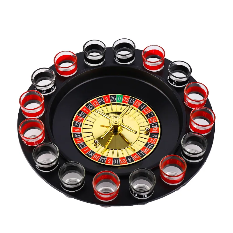 

Bar Funny Tools Russia Turntable Shot Glass Drinking Game 16 Shot Glasses Set Bar Swivel Plate