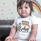 Детский комбинезон с коротким рукавом Rainbow Baby 2022, одежда для маленьких девочек, одежда для младенцев, Одежда для младенцев, нейтральная детская одежда, Новогодний подарок