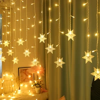 snowflake led string light flashing fairy lights curtain light garland for holiday new year decor indoor outdoor christmas