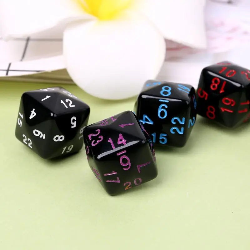 

6 Pcs/Set Game Dice 6 Sided D6 24 Points Table Games Desktop Polyhedral For Dungeon D&D Dragon Games Party Funny Play Creative