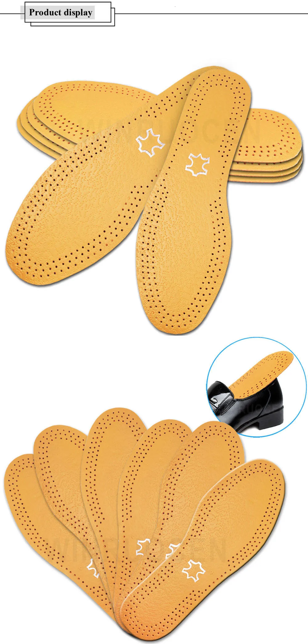 Ultra Thin Breathable Deodorant Leather Insoles Pigskin Instantly Absorb Sweat Replacement Inner Soles Shoes Insole Pads