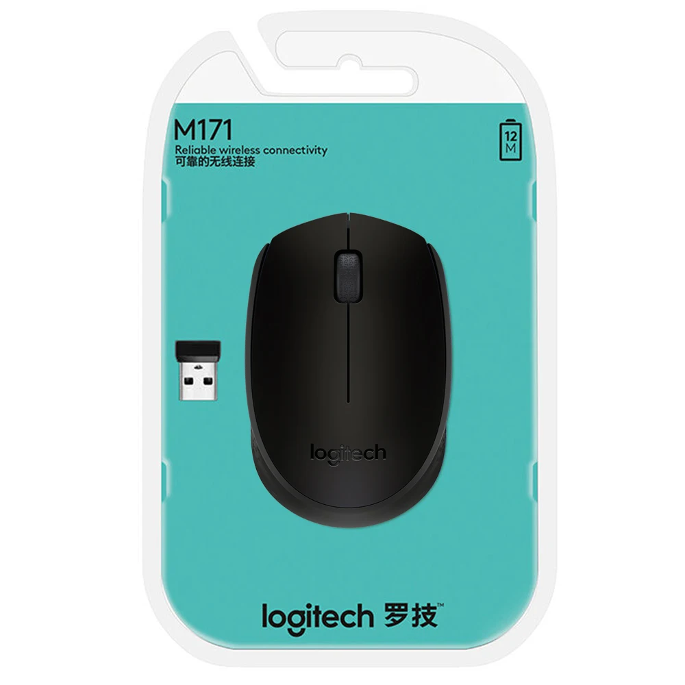 Оригинальная Беспроводная игровая мышь logitech M171 2 4 ГГц с нано приемником 1000 dpi для