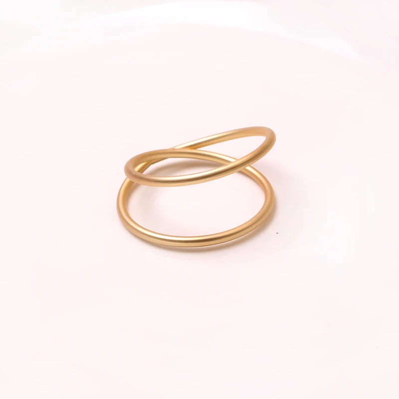 

6pcs Simple and modern golden double circle napkin button hotel restaurant model room light luxury napkin ring mouth cloth ring