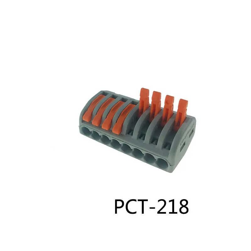 5 шт. PCT-412 PCT-413 PCT-415 компактный проводной разъем проводки, проводниковый блок 0,08-2.5mm2 214 218 SPL-2 3 - Цвет: PCT-218