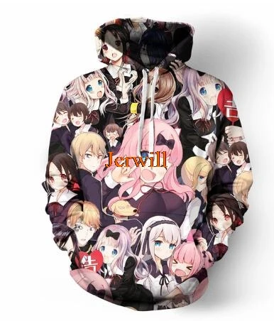 

Love Is War Hoodies Hipster Anime Genius Love Hoody Unisex Pink Girls Face Tops Kawaii Cute Harajuku Chika Fujiwara Pullovers