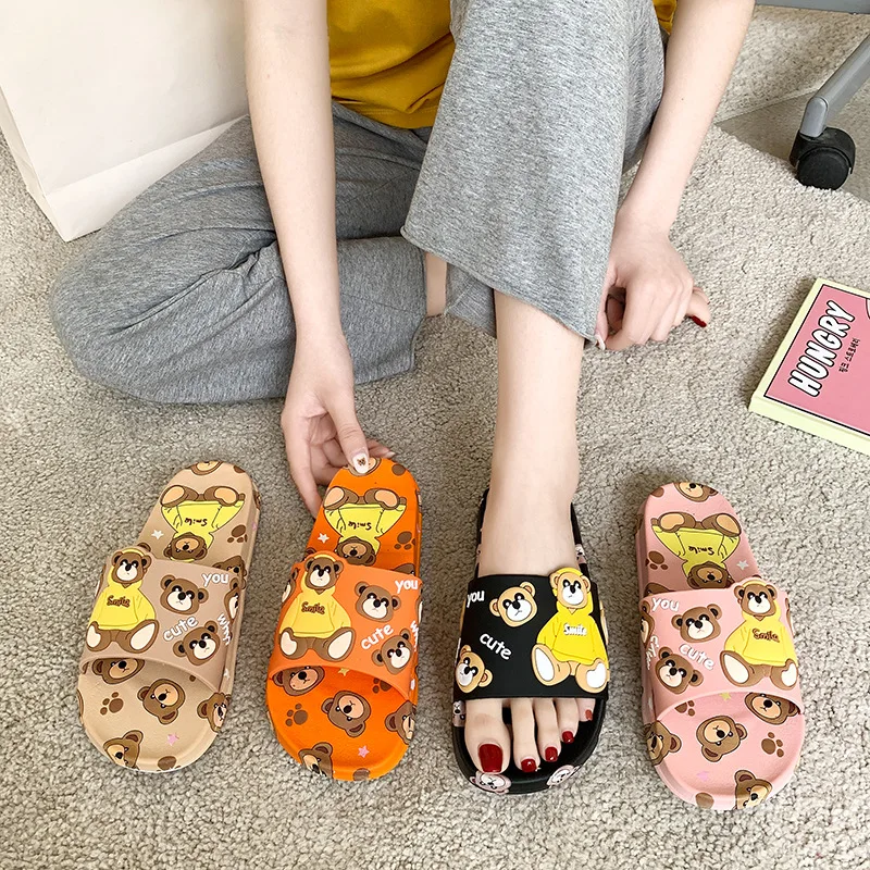 

2022 All Season Fashion Women Casual Teddy Bear SweetBaby Honey Lovely Indoor And Outside Home Slippers Ladies Sandalias Sandals