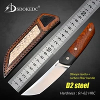 d2 steel self defense weapons outdoor hunting survival knife camping utility tactical military fixed blade knife