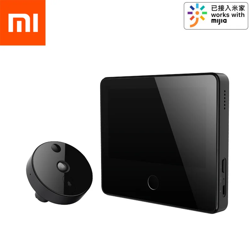 Беспроводной умный дверной звонок Xiaomi MIJIA 1080P FHD 161 ° кошачий глаз с 5 дюймовым