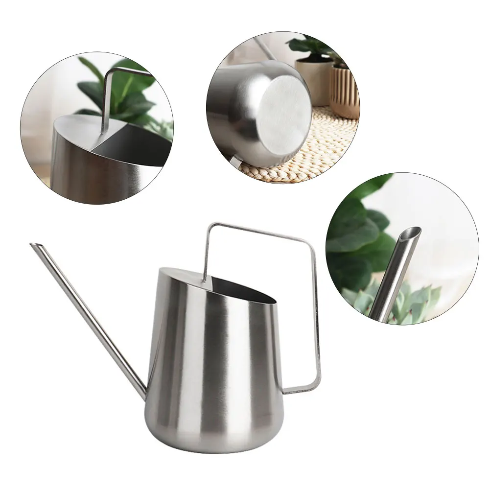 

800ml Patio Easy Clean Smooth Gardening Tools Stainless Steel For Indoor Plants With Long Spout Retro Watering Can Ergonomic