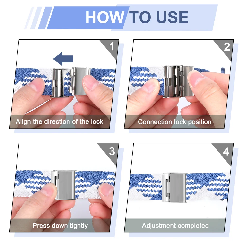 Adjustable Braided Solo Loop For Apple Watch Series SE 6 5 42mm 38mm Nylon Strap Elastic Bracelet for iWatch 6 4 40mm 44mm band