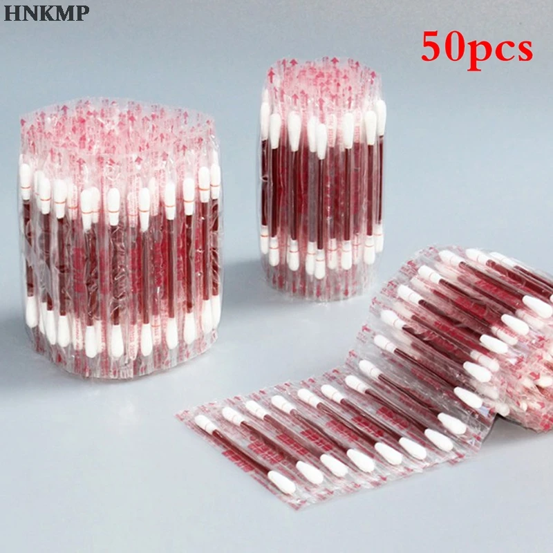 100/50pcs Medical Alcohol Disposable Emergency Cotton Stick Iodine Swab Disinfected for Children Adults Baby | Красота и здоровье