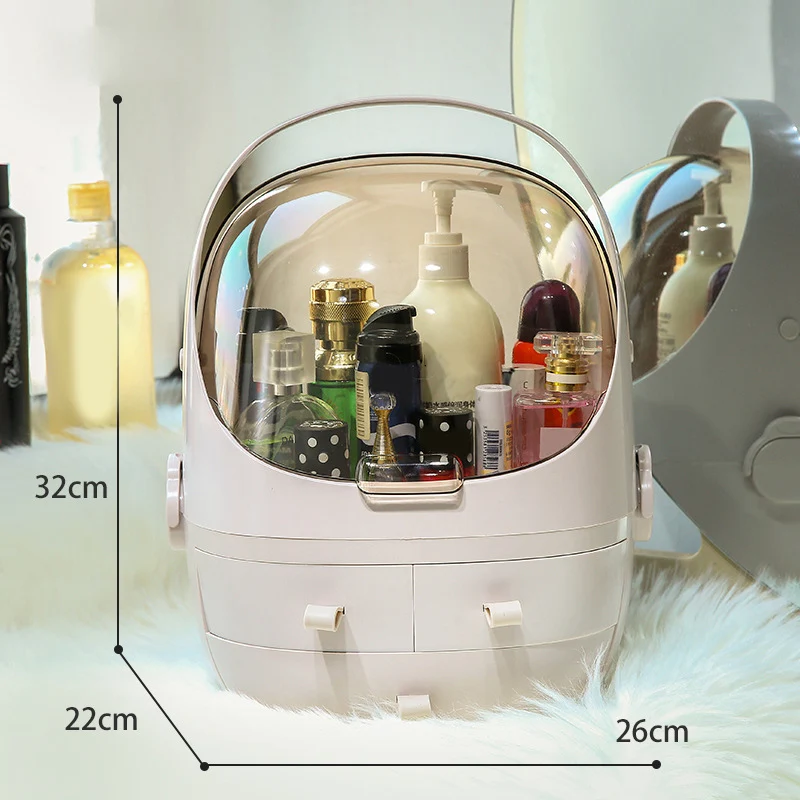 

Makeup Storage Box Drawer Type Desktop Dustproof Transparent Window Cosmetic Organizer Case SDF-SHIP