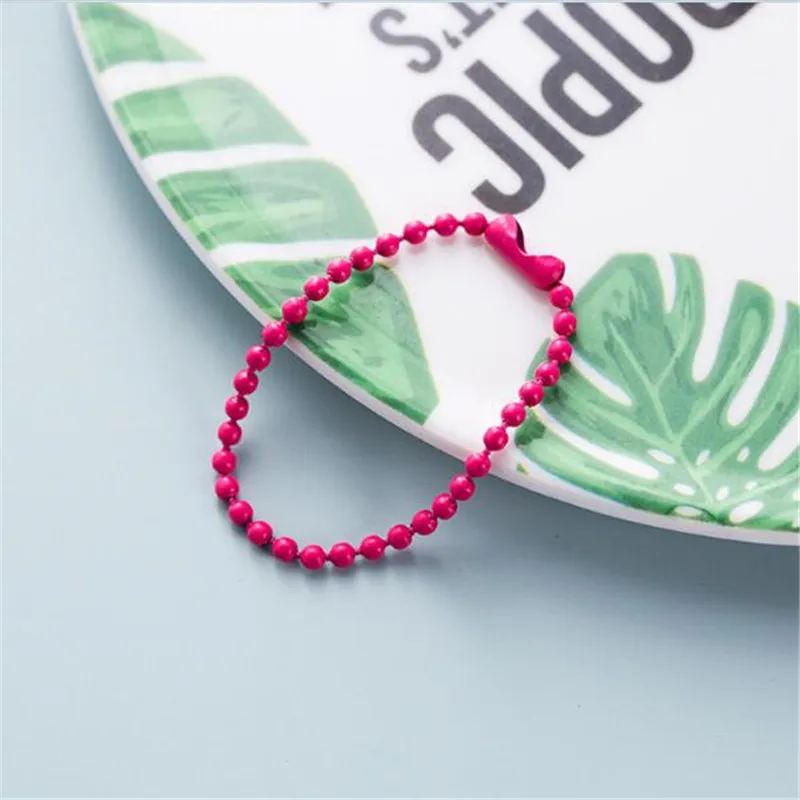 50pcs/set 2.4mm Multicorful Beads Chains Keyring Key Chain Dolls Label Hand Tag Connector Links DIY Jewelry Making | Украшения и