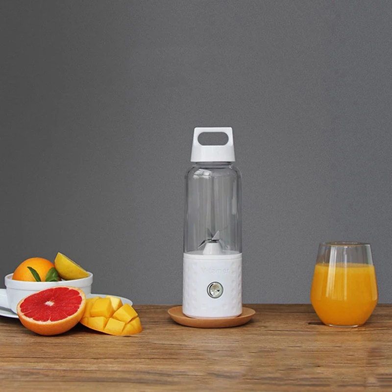 

2set 500ML 4000MAh Portable Smoothie Blender Mini USB Mixer Electric Juicer Charging Vitamer Fruit Juicer Pink & White