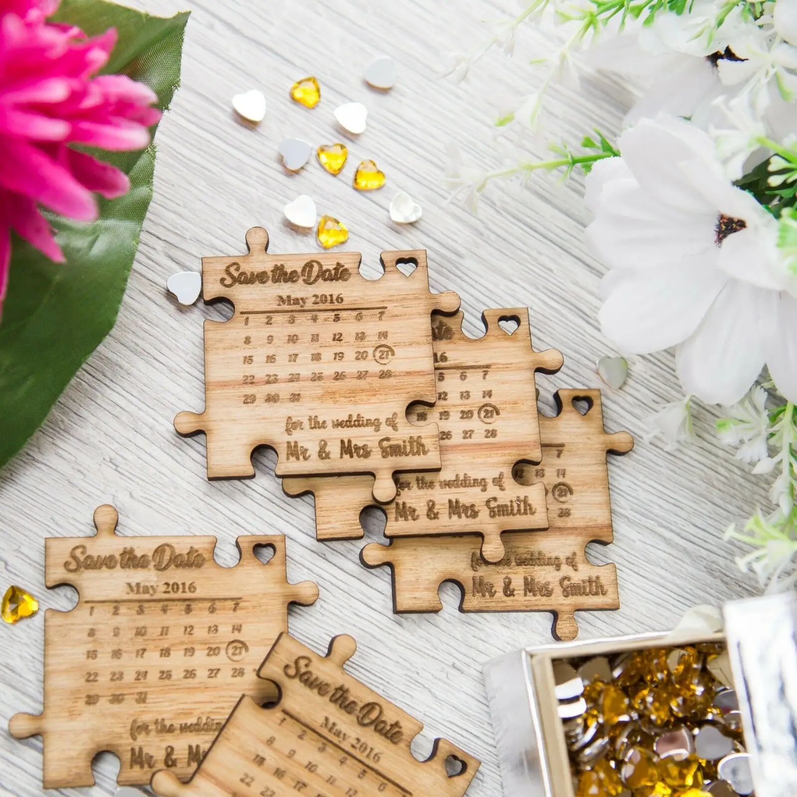 Сохраните дату Персонализированные Новые приглашения для открыток деревянный