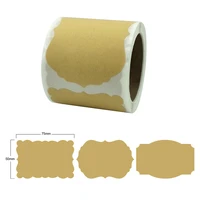 100pcs blank kraft paper stickers home note memo label gift packaging diy decoration label 7 55cm stationery sticker