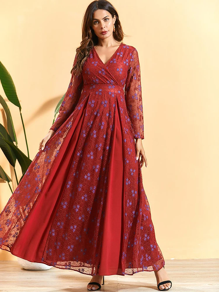 Кружевные Абайи для женщин индийская Европейская мусульманская одежда кафтан