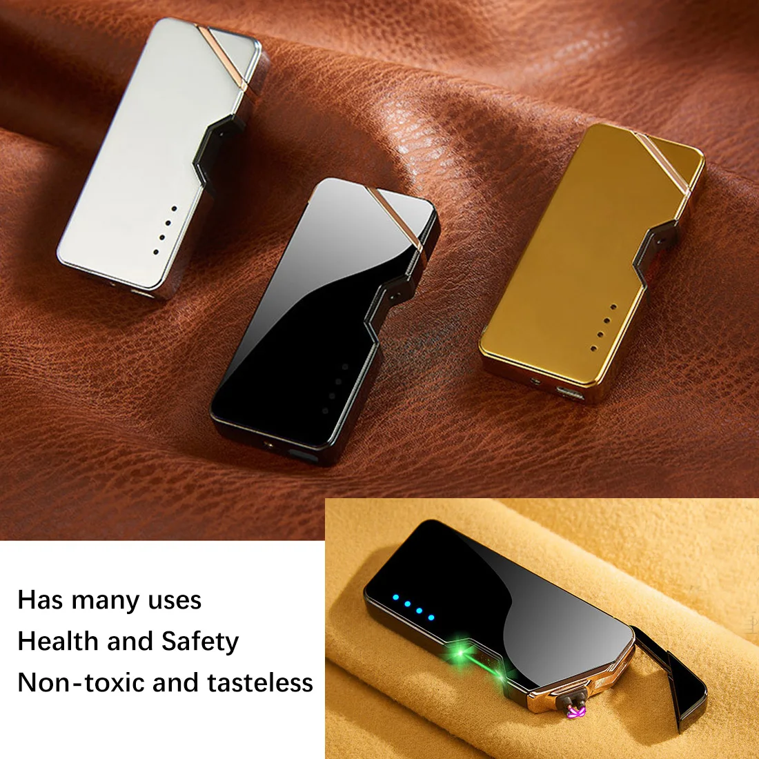 

USB Electric Lighter Finger print Touch Fire Plasma Double Arc Lighter Windproof Metal Cigarette Lighters Men Gift Drop shipping