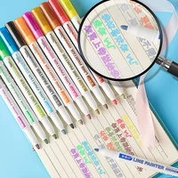 812colors art double line pen set creative magic outline pens art marker highlighters pen diy painting supplies stationery