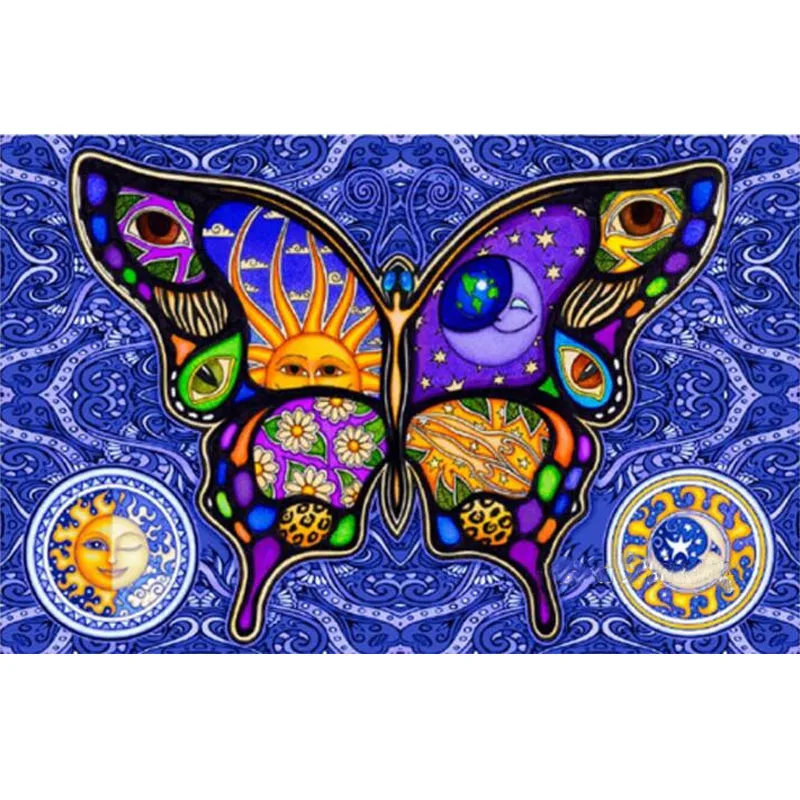 

Handmade 5D DIY Diamond Painting Accessory Cross Stitch"Butterfly Sun Moon"Full Square Mosaic Handicrafts Diamond Embroidery