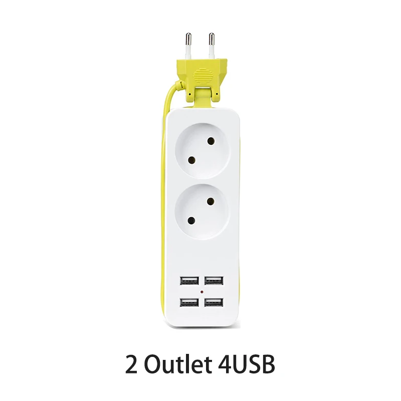  Удлинитель с вилкой европейского стандарта, 4 USB-порта, 1200 Вт, многопортовый адаптер для путешествий, для смартфонов, планшетов 