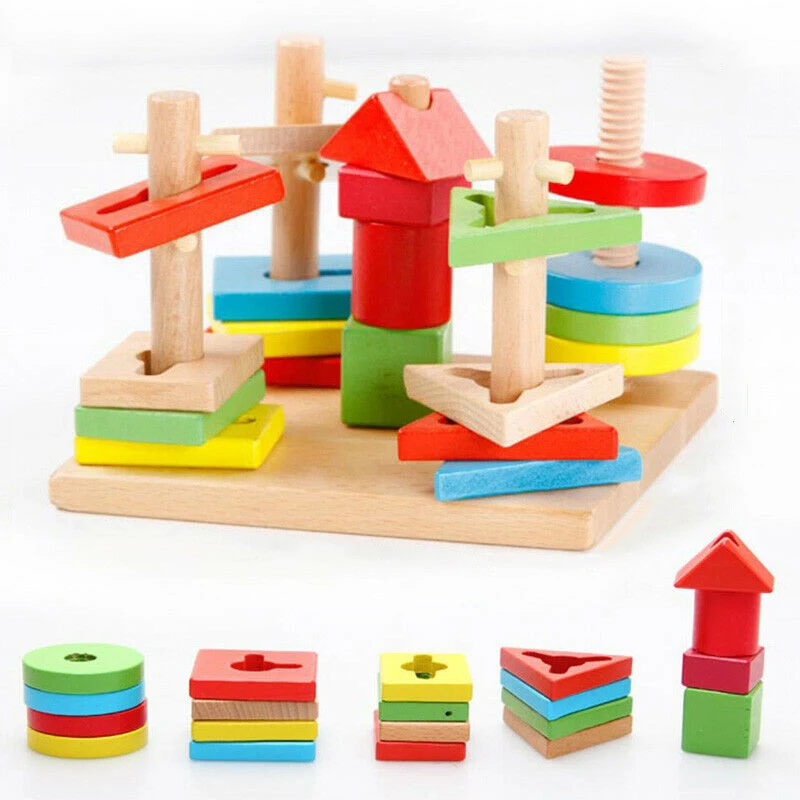 Строительные блоки Монтессори деревянные игрушки для детей в подарок |