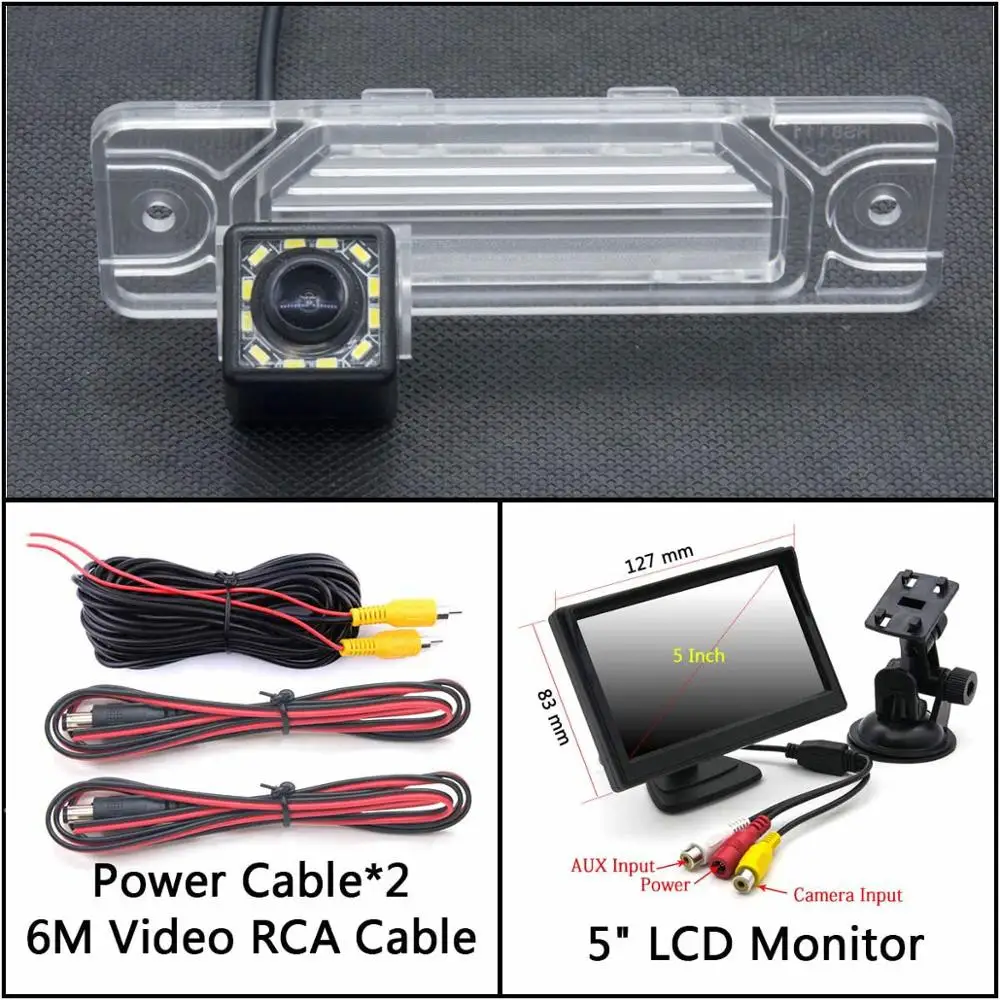 Cam Add 5 inch LCD 12 Светодиодный свет автомобиль резервная камера заднего вида Камера для Renault koleos 1 2007- samsung QM5 MK1 samsung SM5 KPQ/A32 заднего хода автомобиля - Название цвета: Cam Add 5 inch LCD