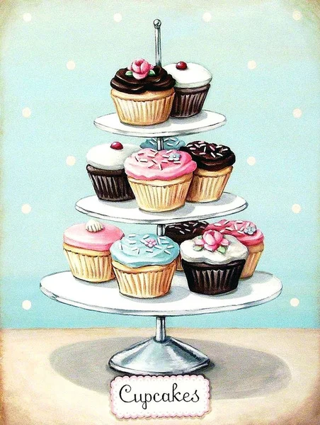 

Cupcakes Retro Metal Sign Plaque Wall Vintage Kitchen Gift