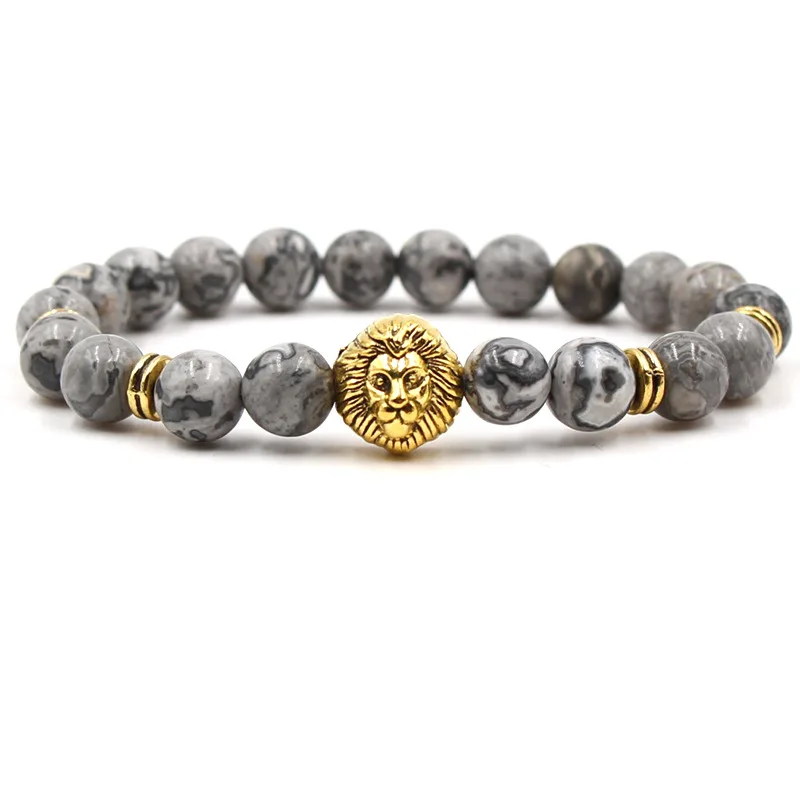

Natural stone Beads Bracelet Tiger's Eye Stone Lion Energy Yoga 8 MM Male And Female Hand Elastic For Jewelry