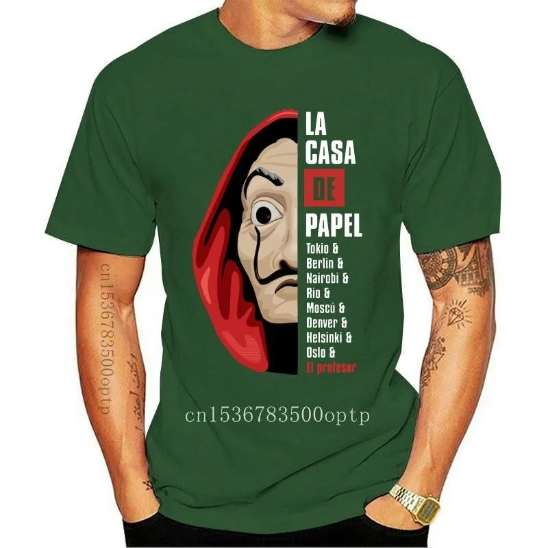 

Крутая футболка с надписью «La Casa De Papel», Забавный модный дизайн из фильма «домик бумаги», топы, футболки, мужская одежда в стиле хип-хоп, новин...